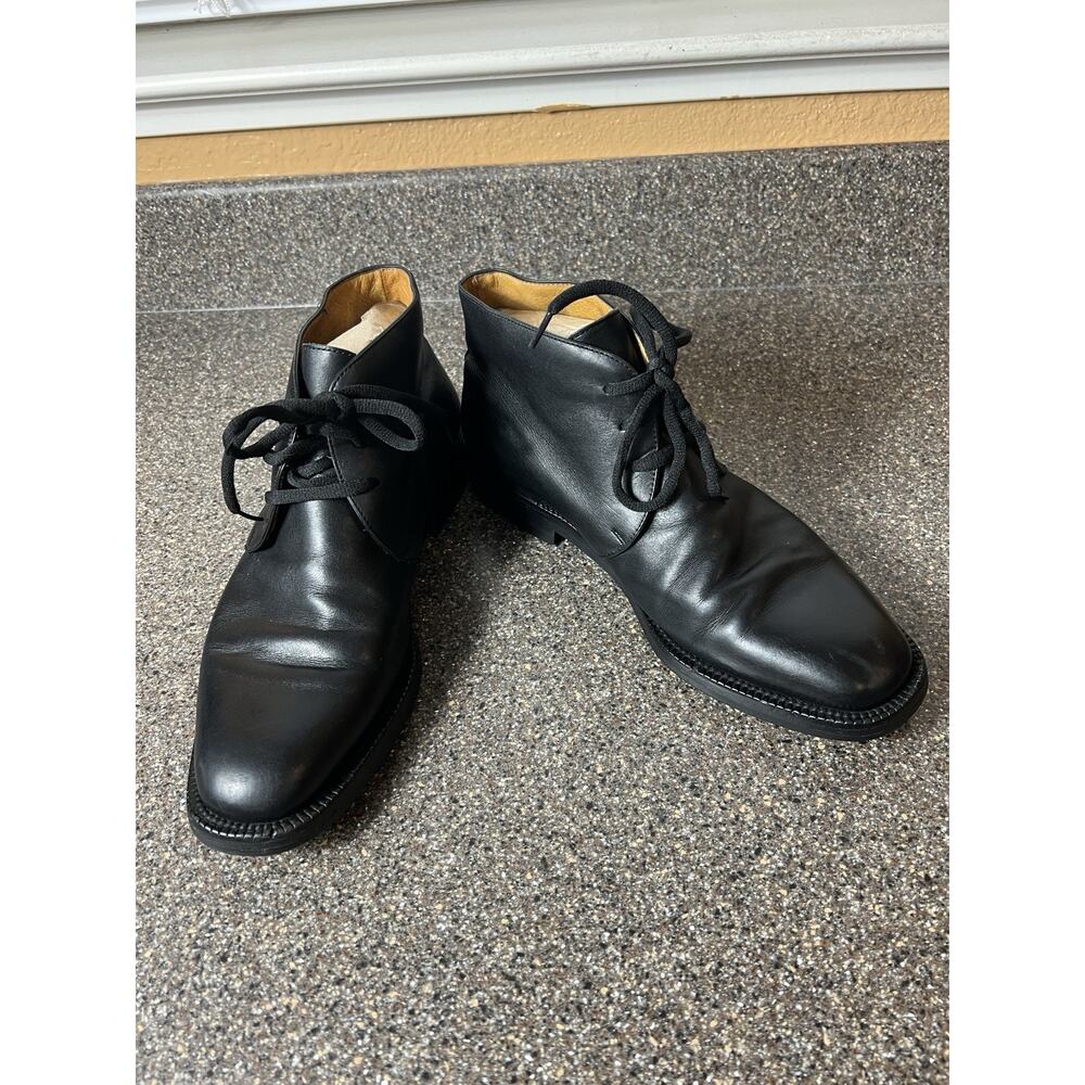 Sutor Mantellassi Men's Size 10 Black Leather Ankle Boots Lace Up Made In Italy - Picture 3 of 12